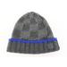 Louis Vuitton Accessories | Louis Vuitton Grey X Blue Damier Knit Cashmere Helsinki Beanie Skull Cap Hat | Color: Gray | Size: 10"L X 0.75"W X 8.5"H