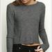 Brandy Melville Sweaters | Brandy Melville Dark Gray Ribbed Crop Pullover - One Size Os | Color: Black/Gray | Size: One Size
