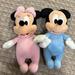 Disney Toys | Baby Minnie And Mickey Mouse Plush | Color: Cream/White | Size: Osbb