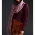 Anthropologie Accessories | Anthropologie Braided Fringe Scarf - Purple | Color: Pink/Purple | Size: Os