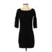 BB Dakota Casual Dress - Mini: Black Solid Dresses - Women's Size Small