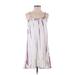 Black Swan Casual Dress - DropWaist: Ivory Acid Wash Print Dresses - Women's Size X-Small