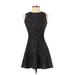 Love...ady Casual Dress - Mini: Black Damask Dresses - Women's Size X-Small