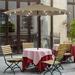 Red Barrel Studio® Kanila Outdoor 9Ft LED Umbrella Patio Market Outside Table Umbrella For Deck, Poolside & Patio in Brown | Wayfair