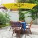 Arlmont & Co. Dorelien 120" x 78" Rectangular Lighted Market Umbrella Metal in Yellow | 98.43 H x 120 W x 78 D in | Wayfair