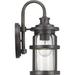 Pettiford Seeded Glass Outdoor Wall Lantern Glass/Metal in Gray Laurel Foundry Modern Farmhouse® | 14 H x 6.5 W x 8.25 D in | Wayfair