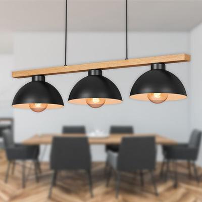 Pendelleuchte Hängelampe Briloner leuchten pola, 40 w, IP20, schwarz, Metall-Holz, exkl. 3x E27, 98