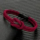MKENDN-Bracelet en corde à Double couche pour homme et femme bijou en acier inoxydable noir boucle
