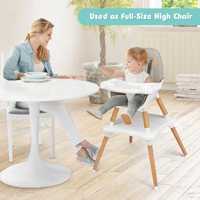 Babyjoy 5-in-1 Baby High Chair Infant Wooden Convertible Chair - 24.5'' x 24.5'' x 39.5''