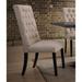 Set of 2 Morland Side Chair in Tan Linen Vintage Dining Chairs, Black