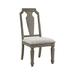 Set of 2 Zumala Side Chair, Beige Linen Weathered , Oak Finish