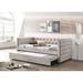 Contemporary Upholstered Full Daybed with Trundle, Captain's Bed for Bedroom, Spare Room or Play Room