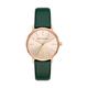 Armani Exchange Uhr für Frauen , Dreizeigerwerk, 36mm Rose Gold Recycled Edelstahl (Mindestens 50%) Gehäuse mit einem LWG Lederarmband, AX5577