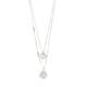 PILGRIM Haven 2-in-1 Crystal Necklace Silver Plated or Gold, Sterling Silver Zinc