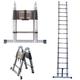 Extension Ladder 5m/16.5FT A Frame Ladder Telescopic Folding with Locking Mechanism & Anti-Slip Rubber Sleeve Folding Ladder Make of Stainless Steel Loft Ladder for Indoor Outdoor Work Max. Load 330lb