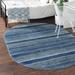 Blue/Gray 48 x 0.5 in Area Rug - Osteen Striped/White Area Rug Polypropylene Laurel Foundry Modern Farmhouse® | 48 W x 0.5 D in | Wayfair