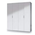 Dmora - Garderobe Knoxville, Schlafzimmerschrank mit 4 Flügeltüren, Schrank mit 2 Einlegeböden und Kleiderstange, cm 180x52h200, Weiß