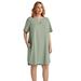 Plus Size Women's Linen-Blend A-Line Dress by ellos in Desert Sage (Size 30)
