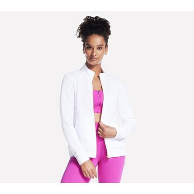 Skechers Women's The Hoodless Hoodie GO WALK Everywhere Jacket | Size Large | White | Recycled Polyester/Spandex