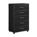 Latitude Run® Arieux 5 Drawers Chest Wood in Black/Brown | 46.5 H x 29.5 W x 16 D in | Wayfair 9B0D686399D94A0BB5CAFA6309CF3439