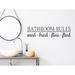 Trinx Bathroom Rules Wash Brush Floss Flush Print Wall Decal Vinyl in Gray | 7 H x 28 W in | Wayfair C9B42AD664874B5FA959443661052A28