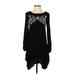 Xhilaration Casual Dress - A-Line: Black Print Dresses - Women's Size Small