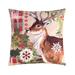 18" x 18" Winter Reindeer Indoor/Outdoor Decorative Throw Pillow