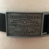 Levi's Accessories | Levi’s Genuine Leather Black Belt 32/80 Classic Logo Metal Belt Buckle | Color: Black | Size: Os