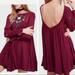 Free People Dresses | Free People Purple Burgundy Maroon Floral Boho Mohave Embroidered Dress Xs | Color: Purple/Red | Size: Xs