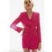 Zara Dresses | Blogger's Fave! Zara Draped Blazer Dress Fuchsia / Barbie Pink Nwt | Color: Pink | Size: Xs