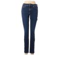 Gap Jeans - Mid/Reg Rise Skinny Leg Denim: Blue Bottoms - Women's Size 28 - Dark Wash