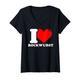 Damen I love Bockwurst T-Shirt mit V-Ausschnitt