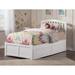 Harriet Bee Richy Solid Wood Storage Platform Bed w/ Footboard & Under Bed Drawers Wood in White | 41.5 H x 42.125 W x 77 D in | Wayfair