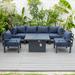 Orren Ellis DeAnn 7 Piece Sectional Seating Group w/ Cushions Metal in Blue | Outdoor Furniture | Wayfair 2E90D861177F4C7F9F7D7A153D3EB666