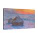 Red Barrel Studio® Stacks Of Wheat, Sunset, Snow Effect by Claude Monet - Wrapped Canvas Print Canvas | 20 H x 30 W x 1.5 D in | Wayfair