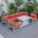 Orren Ellis Chelsea DeAnn 7 Piece Sectional Seating Group w/ Cushions Metal in Orange | Outdoor Furniture | Wayfair