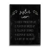 Trinx Sister Facts Family Phrases Distressed Pattern Canvas in Black | 30 H x 24 W x 1.5 D in | Wayfair EEA62B838BCB48B8A1ACFB04C8D9F290