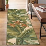 Green/White 23 x 0.12 in Indoor/Outdoor Area Rug - Beachcrest Home™ Kenilworth Floral Cream/Beige/Green Indoor/Outdoor Area Rug | Wayfair