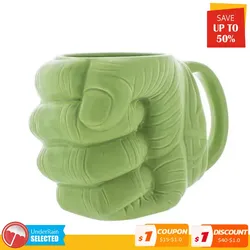 Tasse en céramique de poing de MEDk vert pour le café le thé le lait les verres la