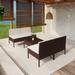 vidaXL Garden Lounge Set Patio Sectional Sofa Couch Outdoor Poly Rattan Grey - 23.6" x 23.6" x 13.8"