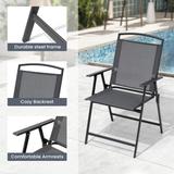 Pellebant Set of 4 Patio Folding Chairs Outdoor Portable Dining Chairs - N/A