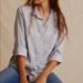 Anthropologie Tops | Cloth & Stone Linen Top | Color: White/Silver | Size: S