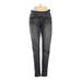 Lola jeans Jeggings - Mid/Reg Rise Skinny Leg Denim: Gray Bottoms - Women's Size 0 - Dark Wash