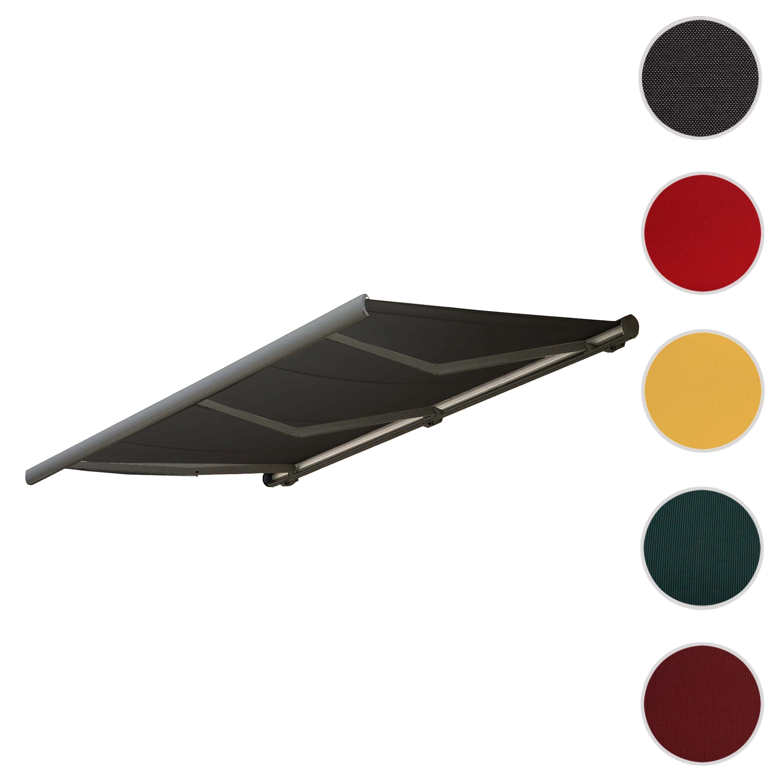 Ersatz-Bezug für Markise T124, Vollkassette Ersatzbezug Sonnenschutz 5x3m ~ Acryl anthrazit Image