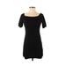 Boohoo Casual Dress - Mini: Black Solid Dresses - Women's Size 4