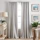 Martha Stewart Ticking Stripe Blackout Lining Rod Pocket/Back Tab Window Curtain Panel Pair, 84", White/Grey