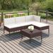 vidaXL 5 Piece Patio Lounge Set with Cushions Poly Rattan Brown