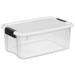 Sterilite 18 Qt Clear Plastic Stackable Storage Bin w/ White Latch Lid, 24 Pack - 3