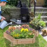 Outsunny 39'' x 36'' Screwless Raised Garden Bed, Hexagon Planter Box, Easy DIY Herb Garden for Vegetables Flowers