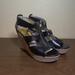 Michael Kors Shoes | Michael Kors Damita Wedge Mini Mk Logo, Brown, Women's ,Size 7.5m | Color: Black | Size: 7.5
